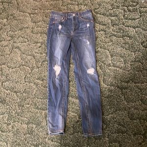 Ripped High Rise Skinny Jeans